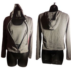 Ellie & Kate Activewear Honeycomb Weave 2 Piece Hoodie Jacket